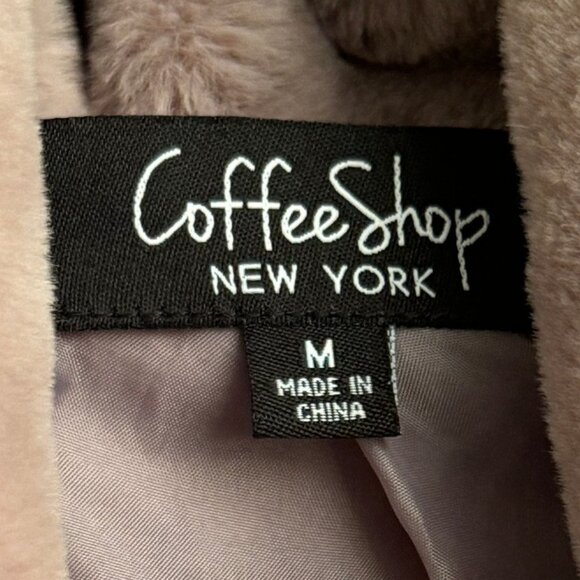 CoffeeShop Nordstrom coat jacket Light Pink Faux Fur Coat Jacket with Hood & Poc - Picture 7 of 7